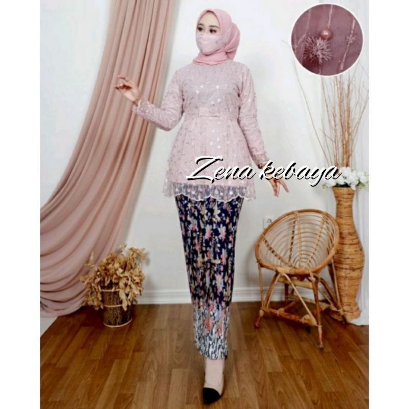 SET KEBAYA MODERN KEBAYA WISUDA KEBAYA BRUKAT TULLE KEBAYA PESTA MODERN