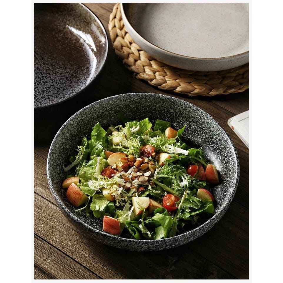 Piring Dalam Keramik | Japanese Style Ceramic Deep Plate | Piring Makan