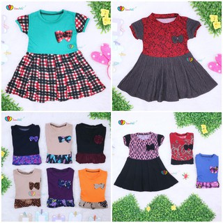 Dress Karin uk 2 3 Tahun Balita  Anak Perempuan  Dres Lengan 