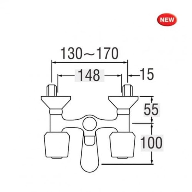 SAN EI type SK31C-X kran bathtub mixer panas dingin tanpa shower