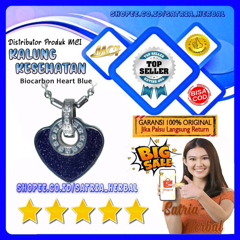 BIOCARBON HEART BLUE - KALUNG KESEHATAN MCI - KALUNG MCI ASLI - KALUNG HEART BLUE BIOCARBON - ASLI