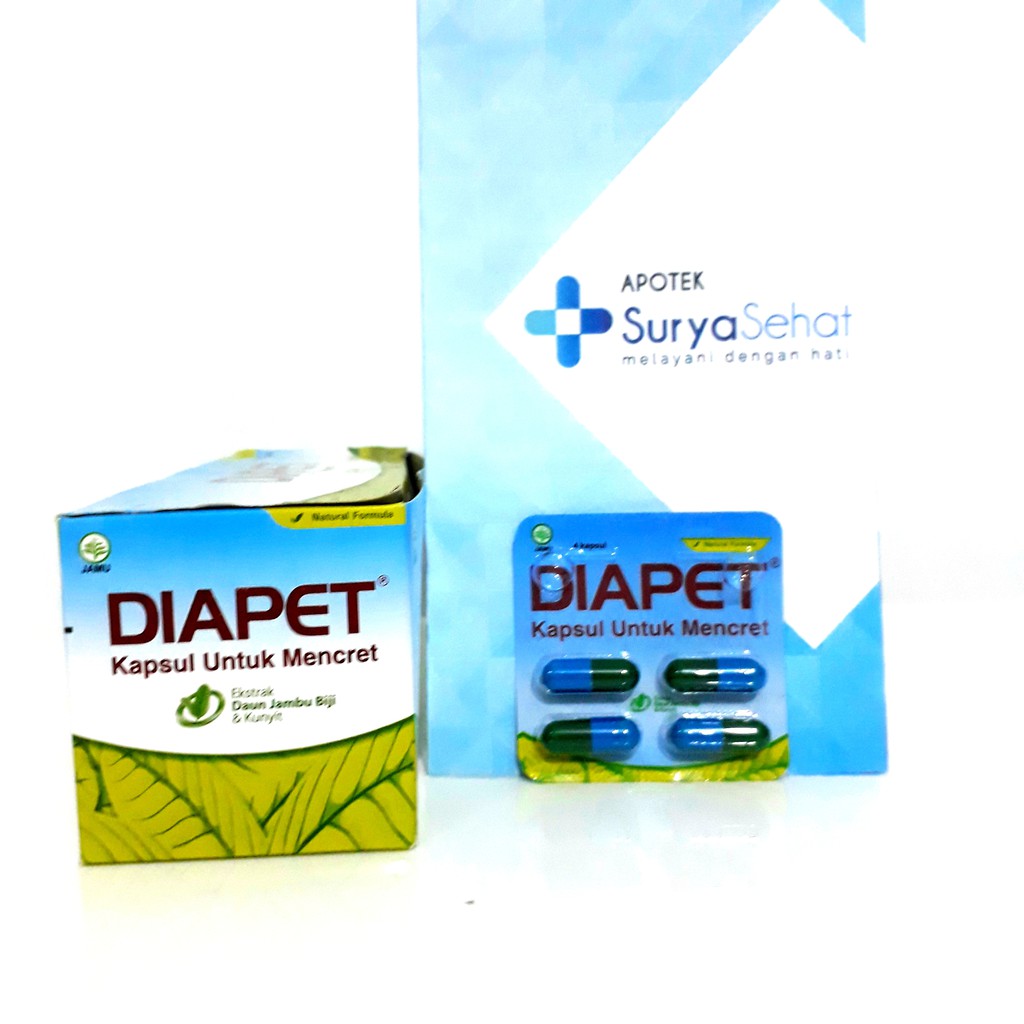 DIAPET Kapsul (1 Strip isi 10 kapsul) Jamu Untuk Diare / Mencret