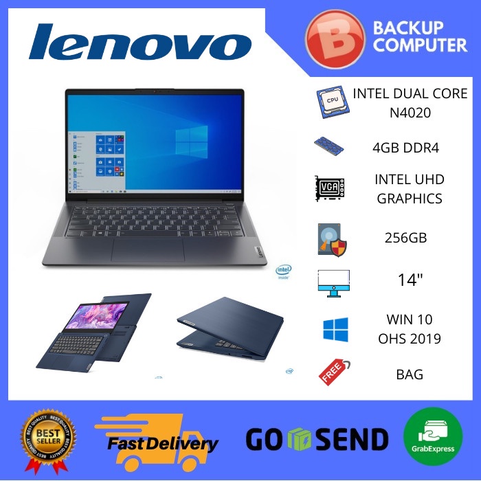 LENOVO IDEAPAD SLIM 3i 14 N4020 4GB 256SSD W10+OHS 14.0FHD BLUE -46ID