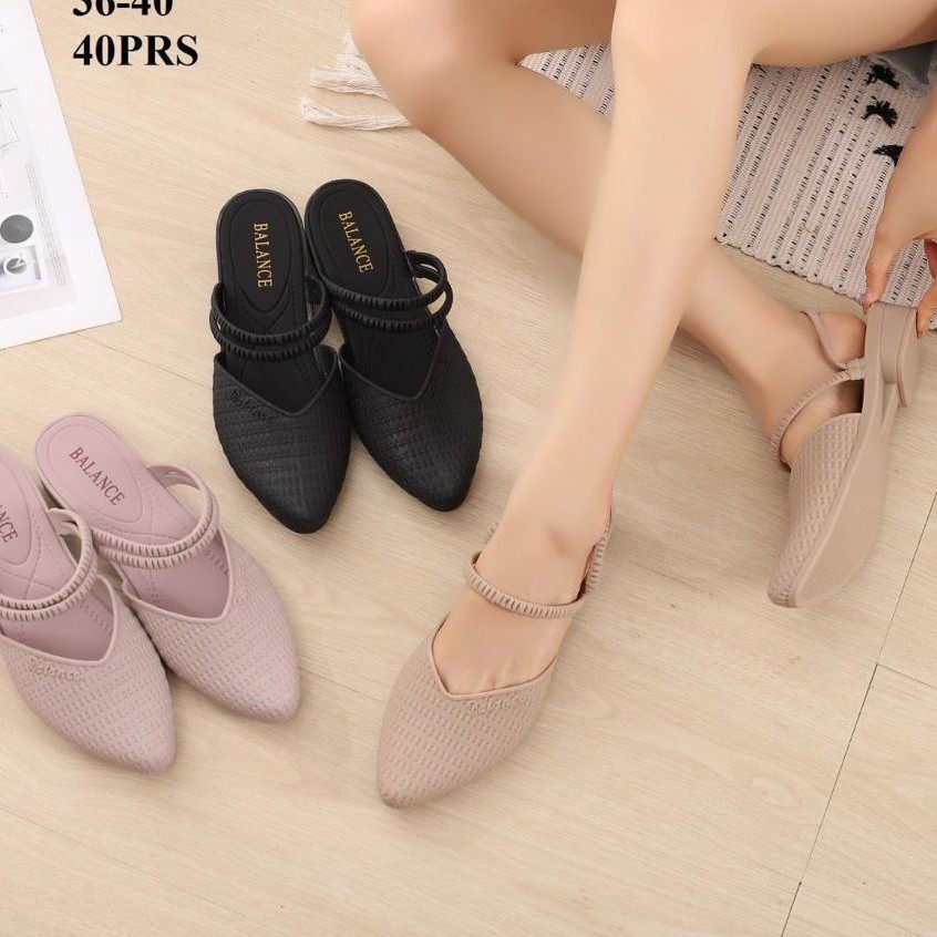 NEW Sandal Hak Jelly Impor NANCY 2047 - 1 / sandal wanita hak karet jelly