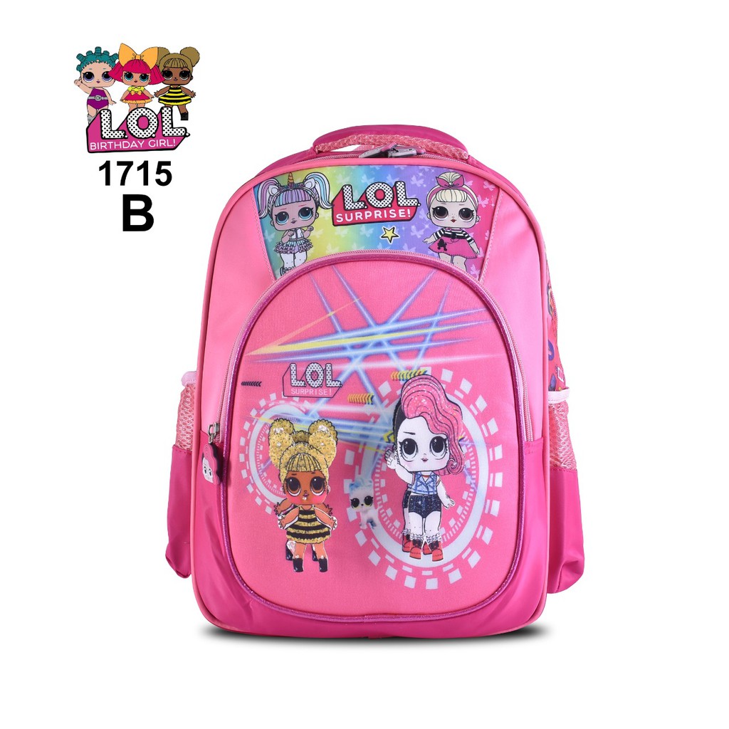 Tas Ransel Cartoon Anak Perempuan Lampu+ Music 1715 14&quot;,(Frozen,LOL,Little Pony,UnIcorn,Hello Kitty)