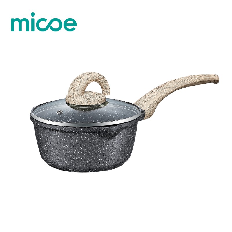 MICOE Masak Penggorengan Dapur Batu Maifan Panci kecil Tidak lengket Panci Sup Panci Mie 18CM