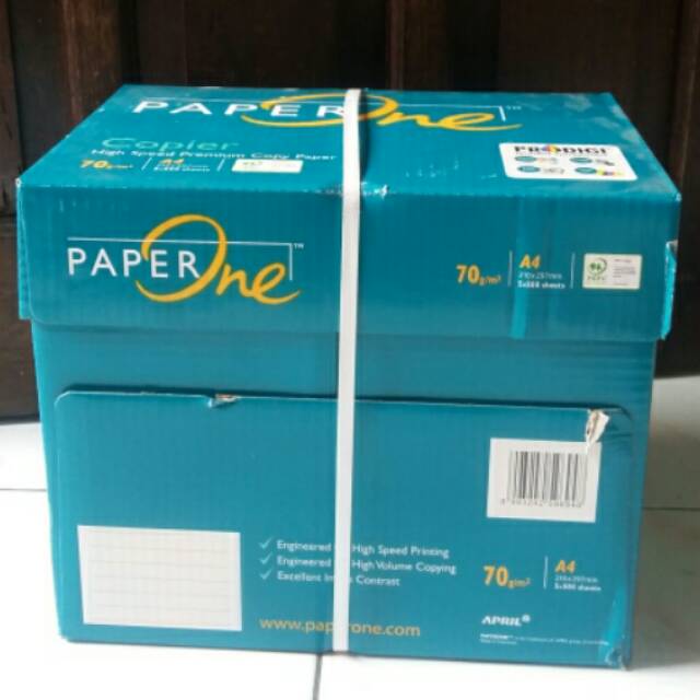 

Paket 5 Rim x 500 Lembar Paper One Paperone Kertas HVS A4 70 gr gram gsm