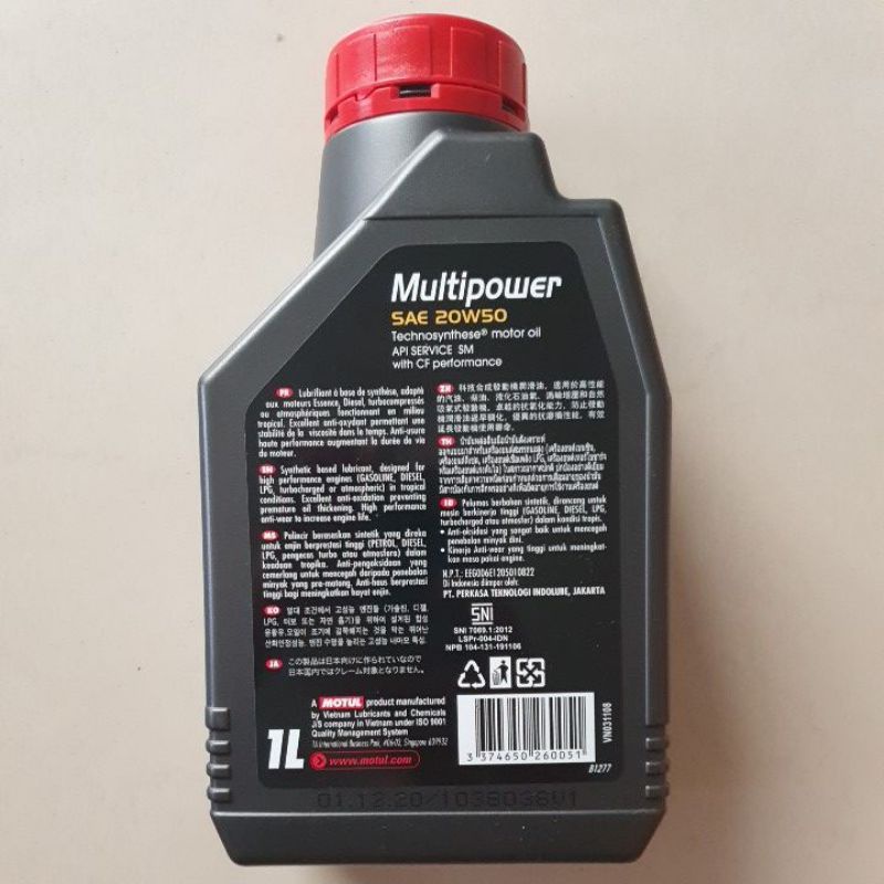 Oli Motul Multi Power 1L 20 50 Technosynthese