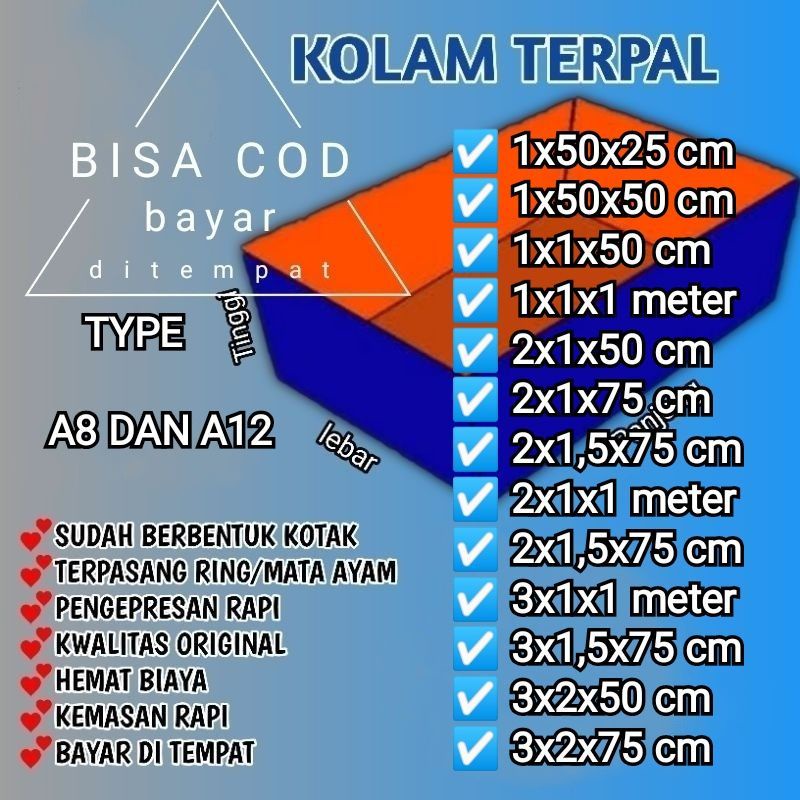 TERPAL KOLAM IKAN KOLAM TERPAL IKAN A5 A8 A12