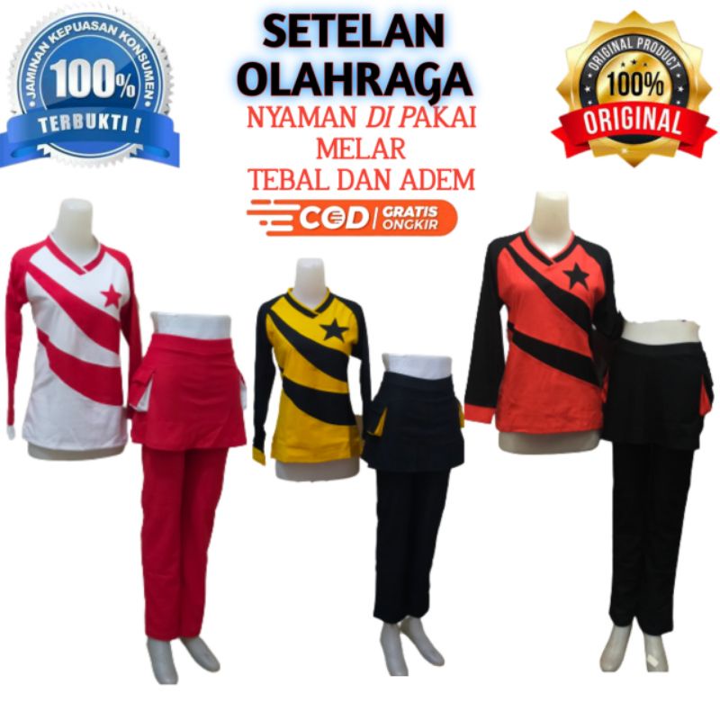 Baju senam muslimah / baju aerobik / baju olahraga persit / grosir dan ECER baju senam muslimah / st