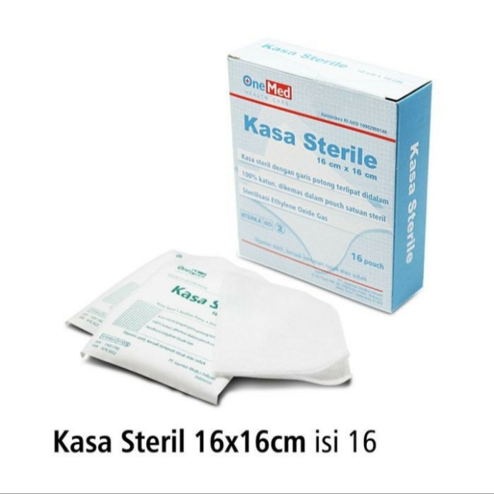 kasa steril onemed sterile 16 cm x 16 cm isi 16