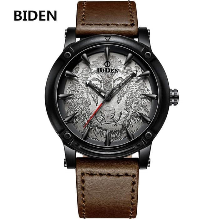 [ BISA COD ] JAM TANGAN PRIA BIDEN KULIT ORIGINAL ANTI AIR ANALOG COWOK GRATIS ONGKIR