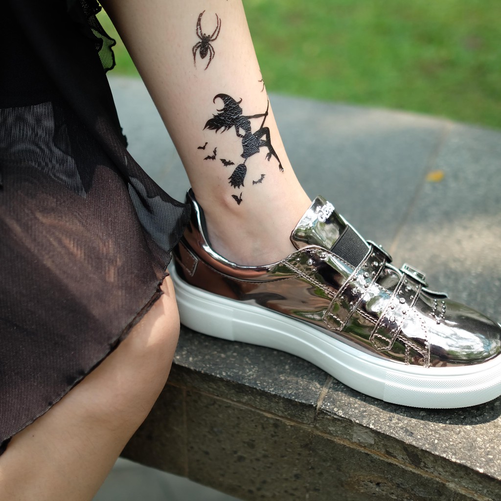 

POTATOO GLOWING IN THE DARK WITCH ( HANYA WITCH DESIGN ) Temporary Tatto Sticker