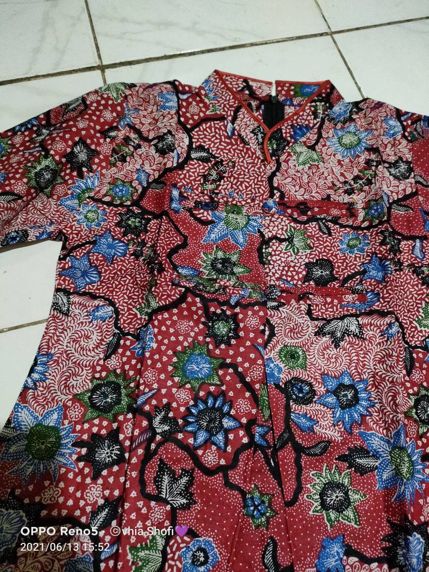Atasan Dress Batik Wanita Daun Setaman Tb0022sb