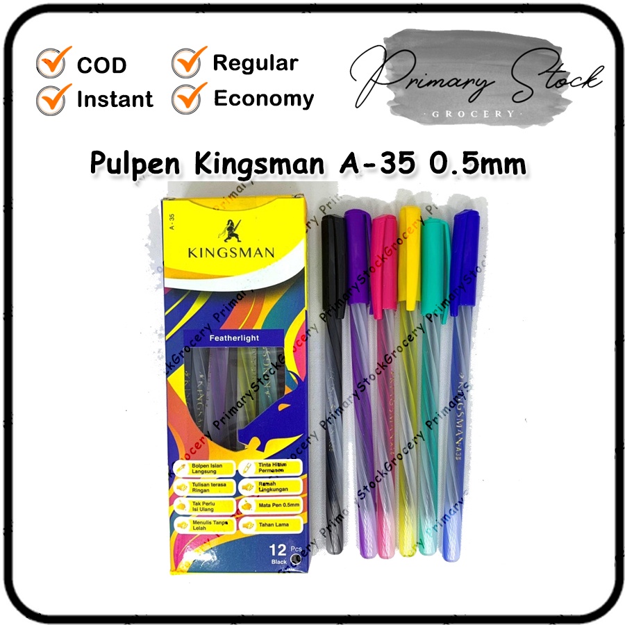 

Pulpen Murah Bolpoin Rainbow Ulir Lilin Pena 0.5mm BOLPEN 0.5 mm KINGSMAN A-35