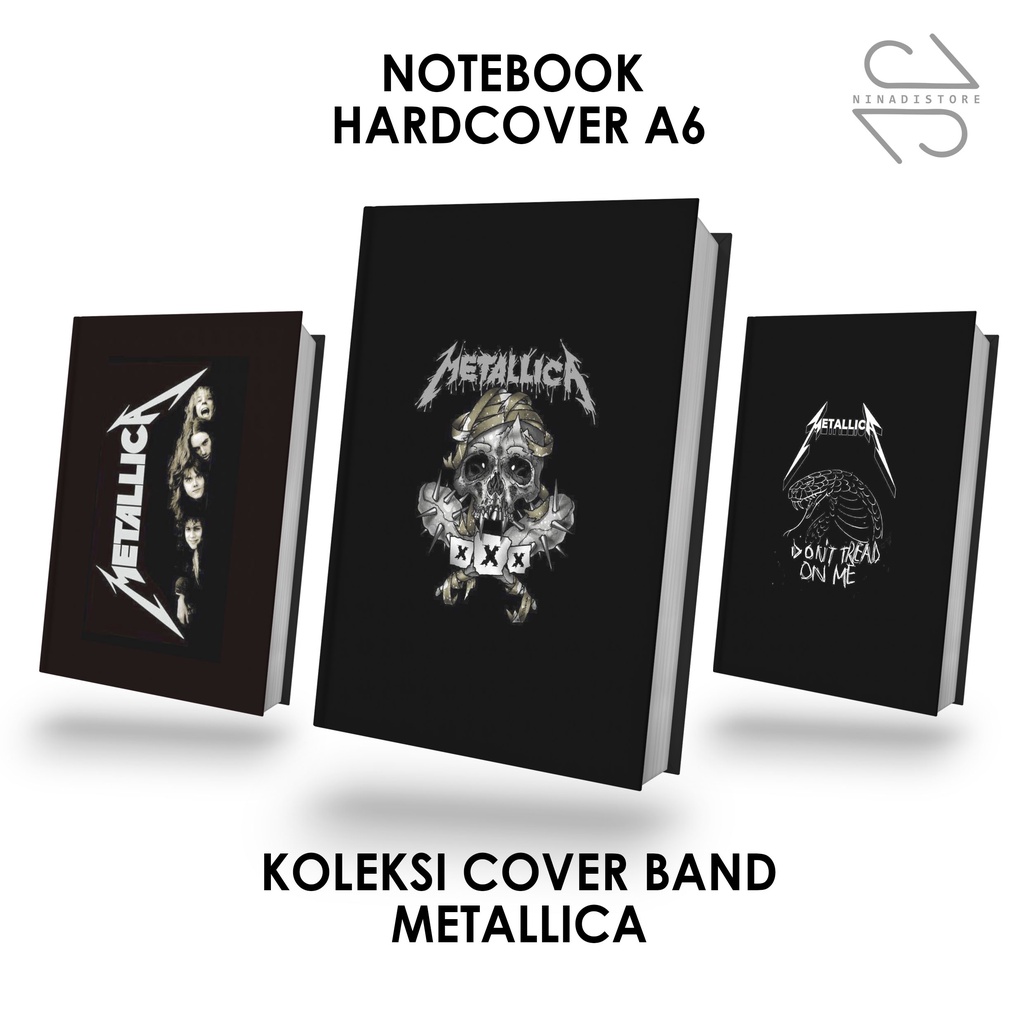 

Pocket Book/Notebook Hardcover A6 isi polos dan garis Gambar Band Metallica