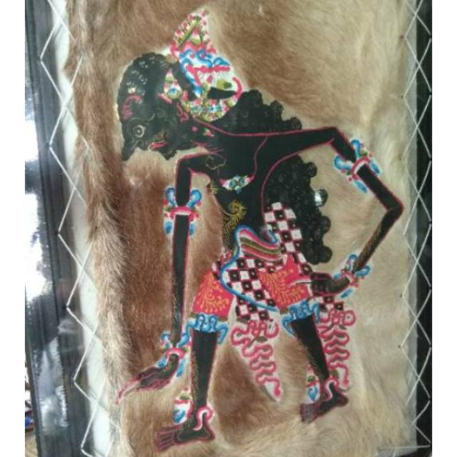 LUKISAN WAYANG KULIT BRATASENA 45x35 cm - PAJANGAN DEKORASI DINDING RUMAH - SOUVENIR MURAH JOGJA