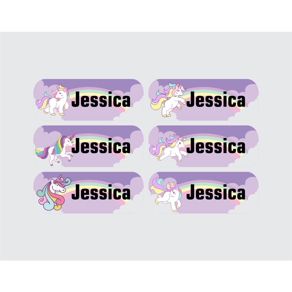 

stiker label nama water proof tahan air vinyl size L UNICORN 1