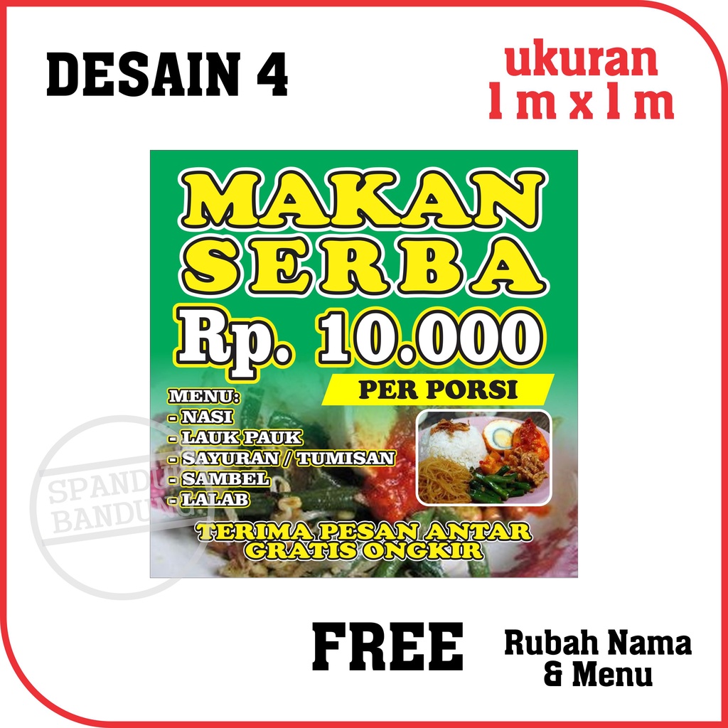 SPANDUK PROMO PAKET MAKAN / SPANDUK PROMO PAKET MAKAN NASI WARTEG ATAU NASI PADANG