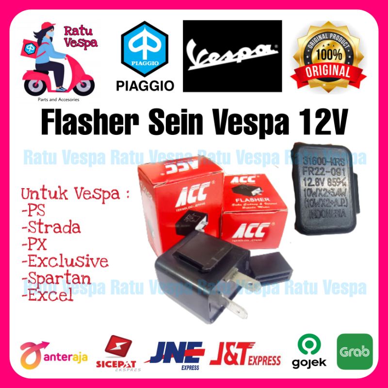 Flasher Sein kaki 2 12V Untuk Vespa Exclusive dan Excel