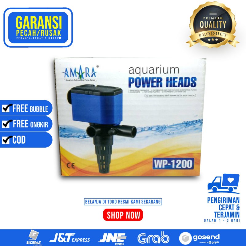 Pompa Aquraium / Pompa Murah / Pompa Amara / Pompa Aquascape Murah / Amara Power Heads WP-1200 Pompa