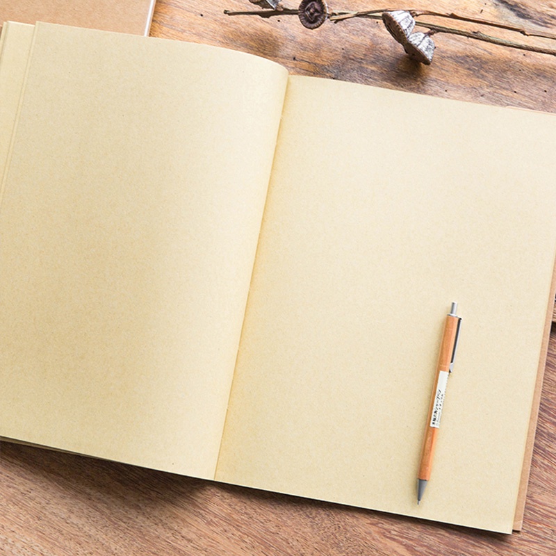 Buku Notebook / Catatan / Agenda / Diary 16k / 32K Bahan Kertas Kraft Tebal Warna Putih / Coklat Untuk Pelajar