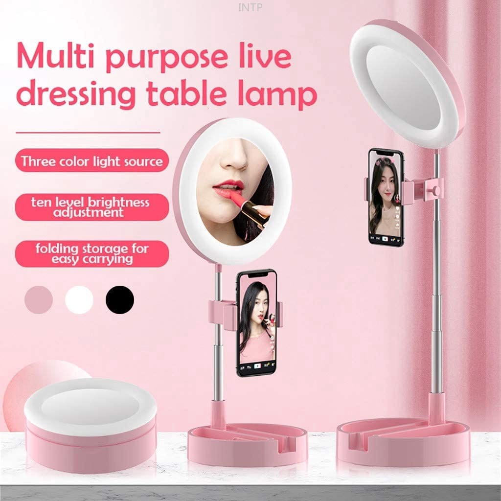 KACA LIPAT MAKEUP / TRIPOD SELFIE LAMPU LED + KACA MAKE UP// MIRROR // RINGLIGHT BEAUTY LAMP / CERMIN RINGLIGHT G3 LIVE TIKTOK LED LIGHT / CERMIN MAKE UP LIPAT