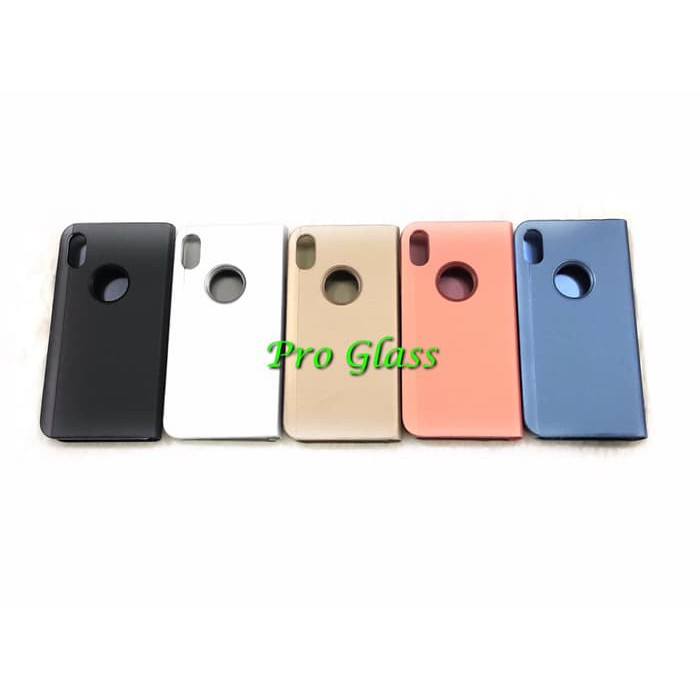 Iphone X / XS / XR / XS MAX Clear View Mirror Standing Flip Cover Case Premium