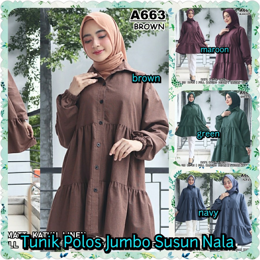 Tunik Jumbo Polos Susun DAN TUNIK POLOS LESTY DAN RAYSA DAN BCL & POLOS SHANGHAI