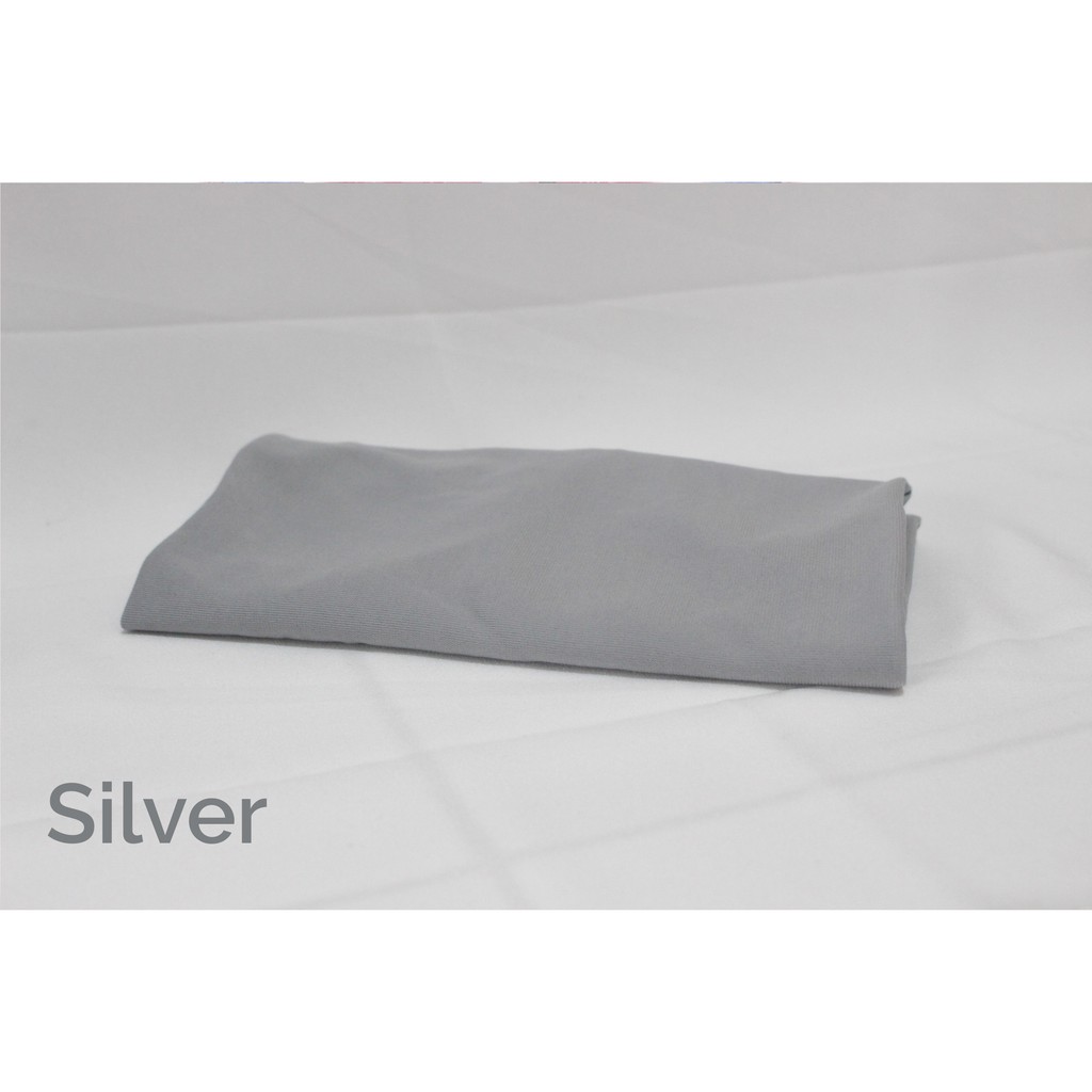 Hijab Sport Kerudung Olahraga Volly Sehari-hari Bahan Jersey-Silver