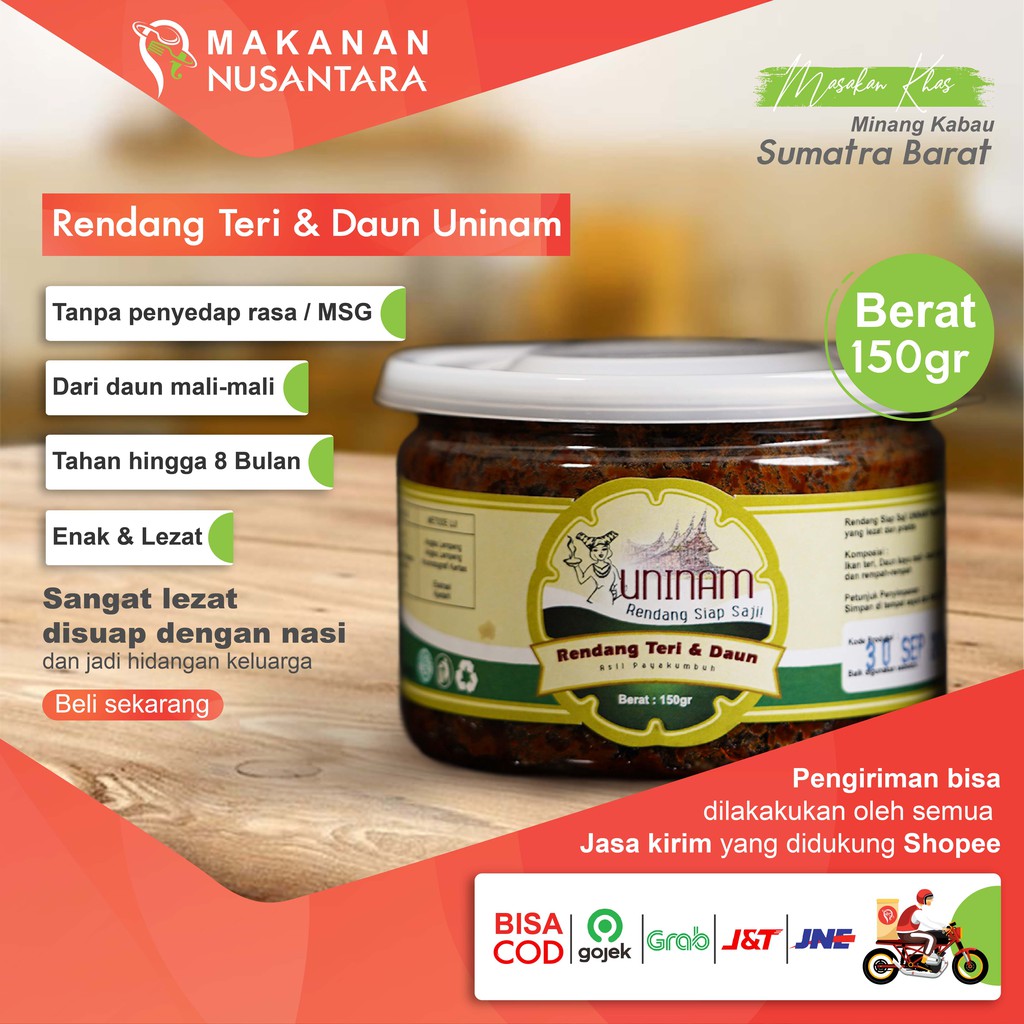 

Rendang Teri Daun 150gr / Makanan Cepat Saji Makanan Kemasan Food Rendang Padang Cemilan