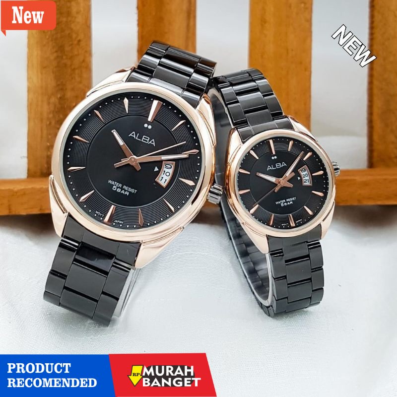 Jam tangan couple terbaik- Jam Tangan ALBA Couple Anti air || Bisa Beli Satuan (AB 001)