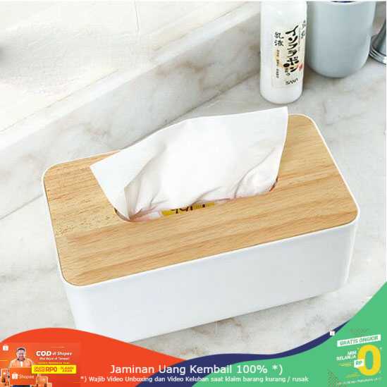 (BISA COD) RVOSTR  Kotak Tisu Kayu Multifungsi Model 1 Slot - ZJ001