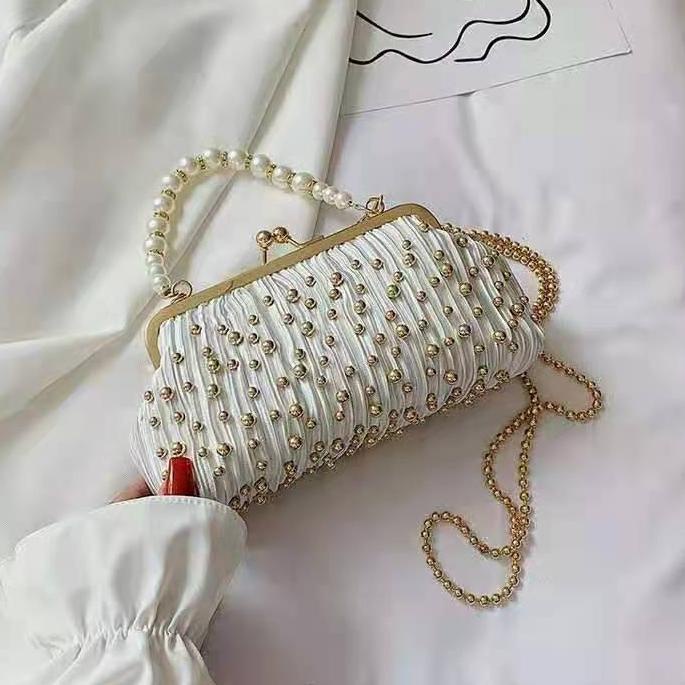 ✯ BJ43232 - BLUEGRAY/GREEN/PINK/PURPLE/WHITE - TAS SLEMPANG JINJING TOTEBAG HANDBAG PESTA CLUTCH MAN