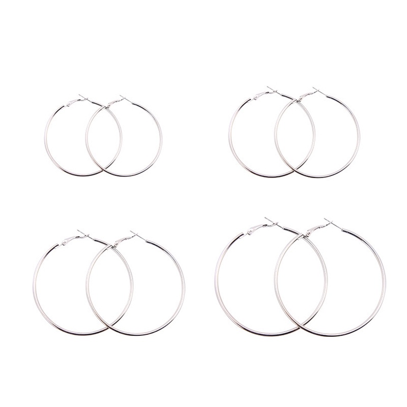 Anting hoop Besar Klasik Simple Untuk Wanita Korea