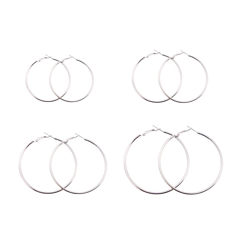 Anting hoop Besar Klasik Simple Untuk Wanita Korea