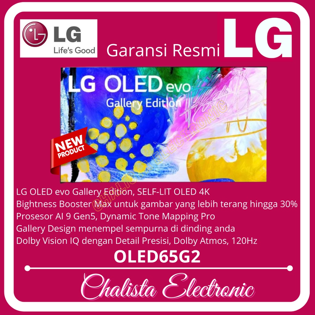 LG OLED65G2PSA - TV EVO GALLERY 65 INCH 4K HDR OLED65G2 65G2 65G2PSA