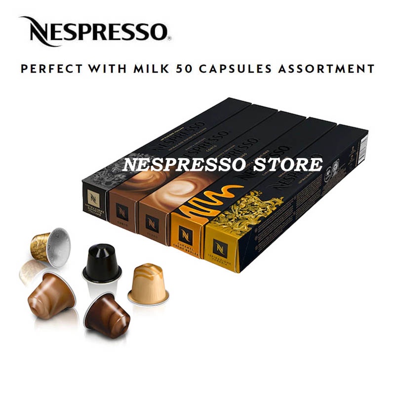 

Nespresso Perfect With Milk 50 Coffee Capsule Assortment Capsules Kopi Kapsul