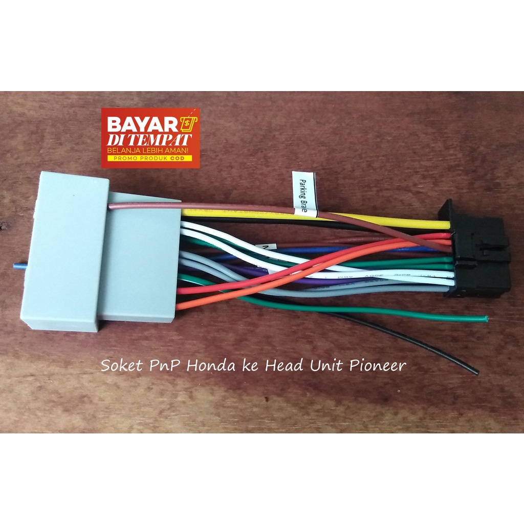Soket PNP Honda Brio, Mobilio, HRV, Jazz 2013-2015 ke Head Unit Pioneer 16 Pin Tanpa Potong Kabel