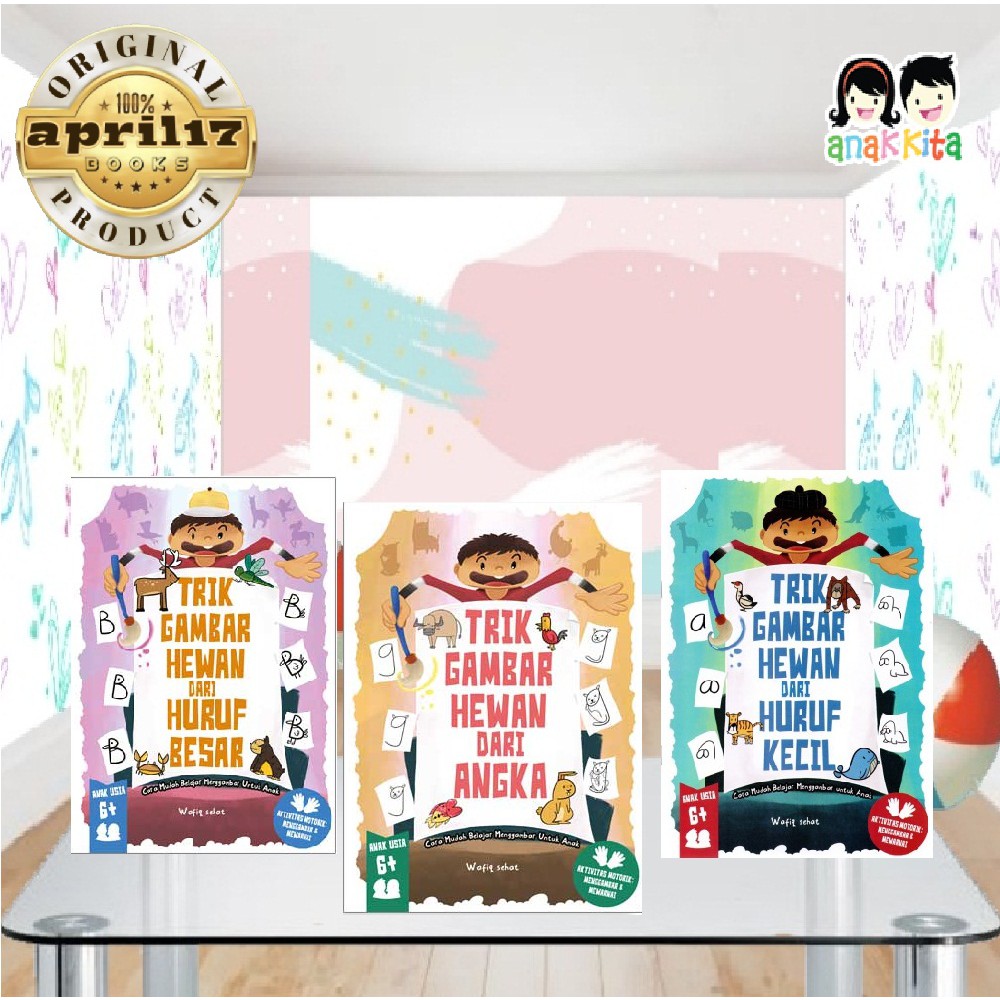 TRIK GAMBAR HEWAN DARI HURUF BESAR, HURUF KECIL, ANGKA