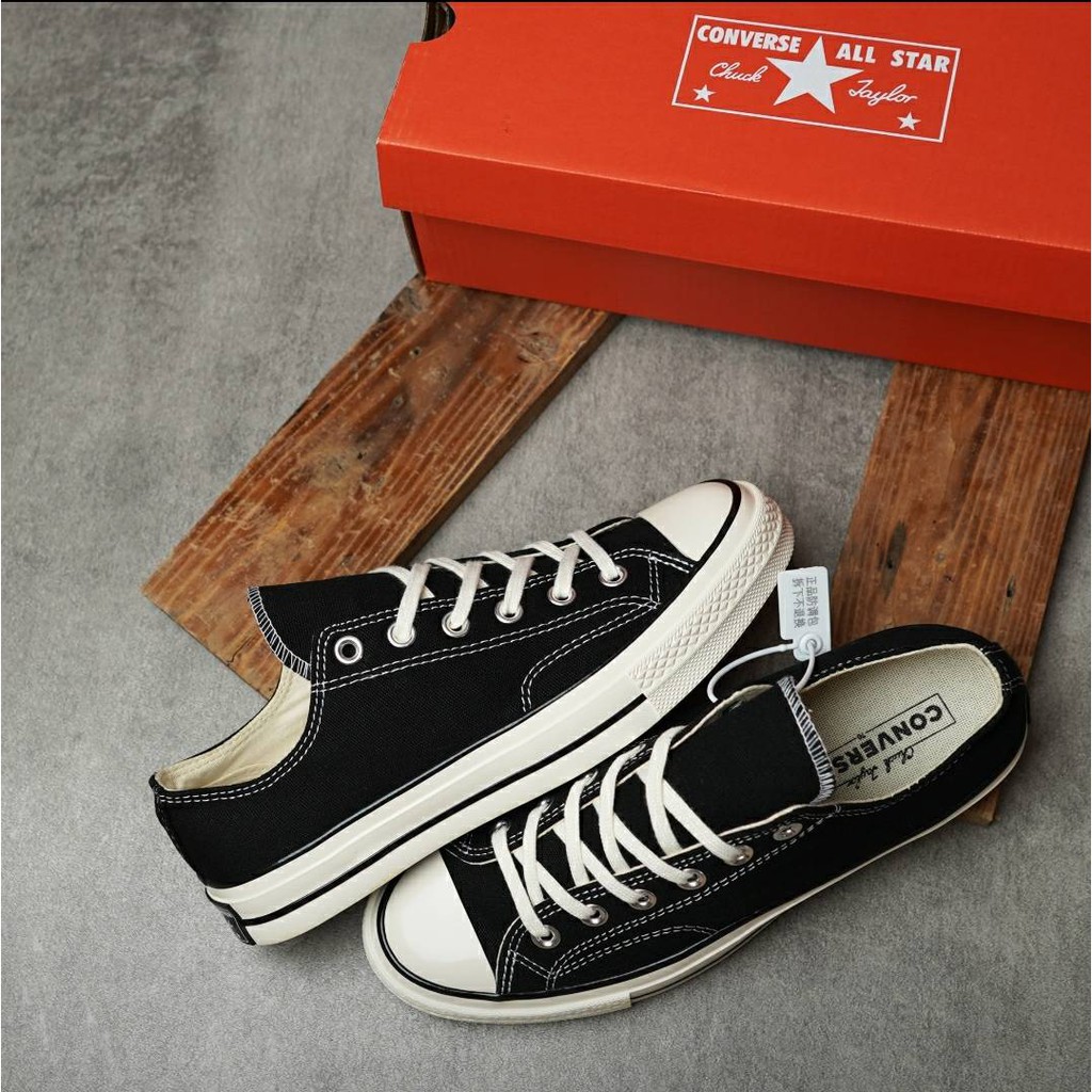 Jual CONVERSE 70S LOW CHUCK TAYLOR ALL STAR BLACK WHITE 100% ORIGINAL