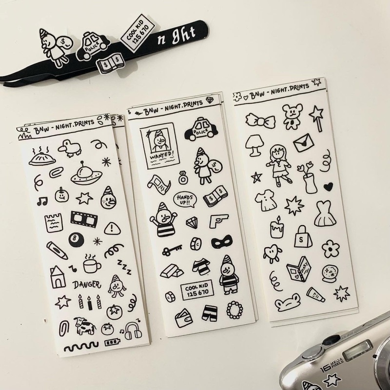 

black and white sticker