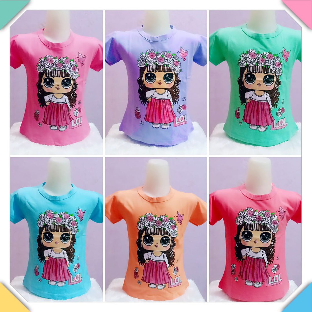 Kaos Anak Perempuan Flower / Kaos Karakter Anak Perempuan Estimasi 1th - 9th