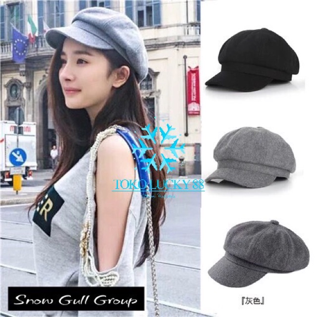 IMPORT MOLLAD Topi Baret Wool Winter Musim Dingin Korean Style