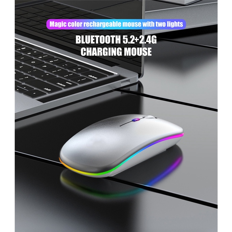 Mouse Nirkabel Bluetooth Mouse Isi Ulang Permainan Senyap Untuk Semua Model PC &amp; Laptop