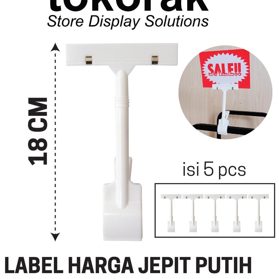 

Update! LABEL PRICE TAG JEPIT HARGA JEMPOL PUTIH 18CM / 5 PCS