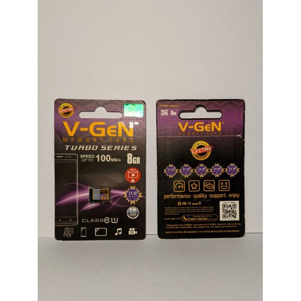 Memory Card MicroSD 8GB Vgen Turbo Series