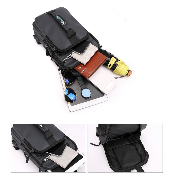 Tas Selempang Multifungsi Bahan Waterproof Tas Pria Slempang Usb 101