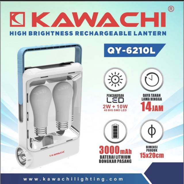 Lampu led emergency senter kawachi 6210L