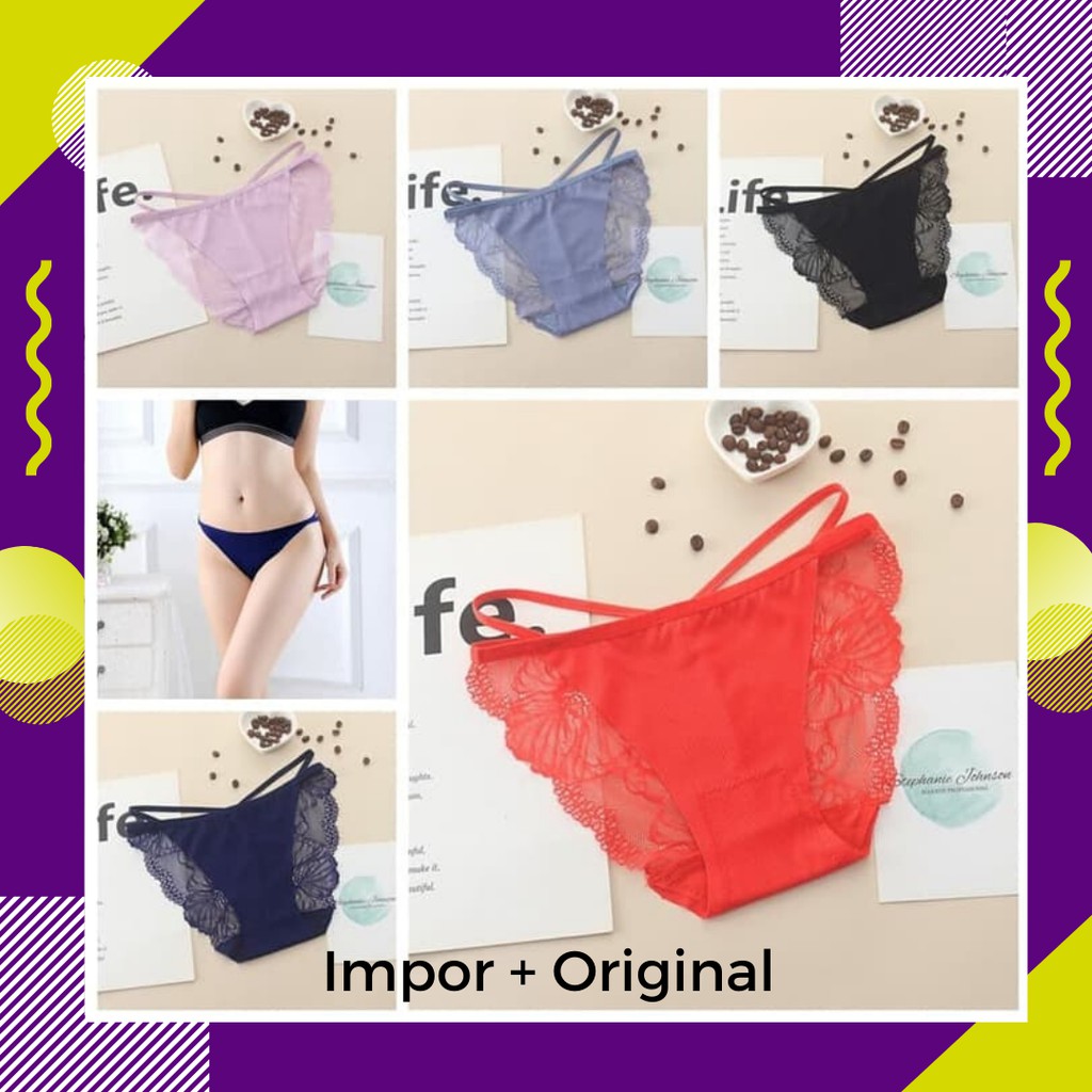 G String Celana Dalam Wanita / Celana Dalam Wanita Transparan Motif Lace Sexy Lingerie g string C209